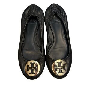 Tory Burch Black Ballet Flats with elastic back Size 7